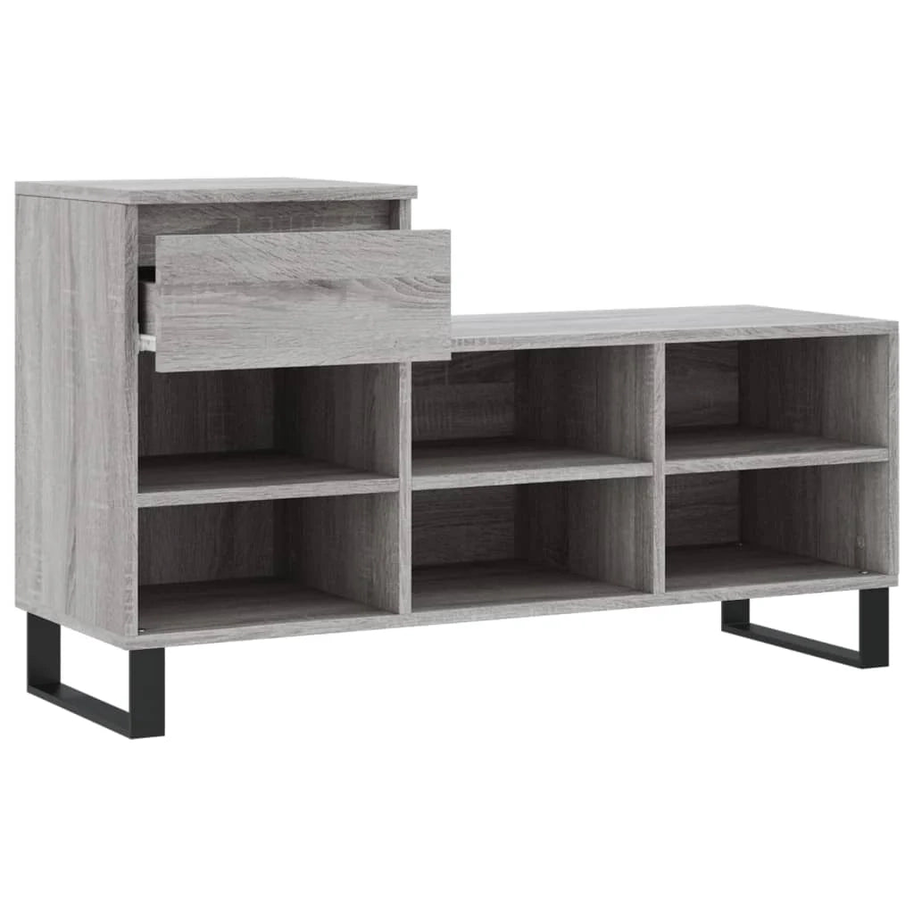Scarpiera mobile contenitore per scarpe mobile per ingresso/corridoio/soggiorno design Sonoma 102 x 36 x 60 cm legno ingegnerizzato grigio 02_0022059