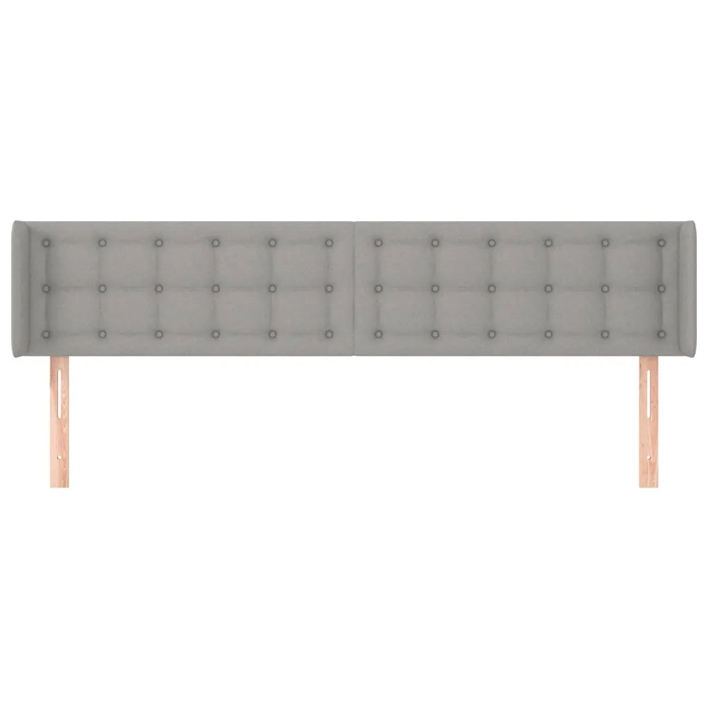 Testiera ad Orecchio Grigio Chiaro 183x16x78/88 cm in Tessuto 3119216