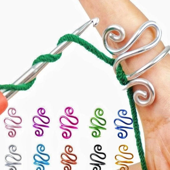 Manicotto Adattabile per Dita - Filiere per Maglia - Guida per Dita - Anello per Dita - Set di Anelli per Maglia - Materiali di Alta Qualità - Anello per Dita