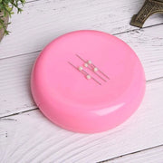 Cuscino magnetico a forma rotonda per spilloni - Sostenibile e Pratico - Rosa - Scatola di conservazione per contenitore aghetti - Forte magnetismo - Adatto per cucire -
