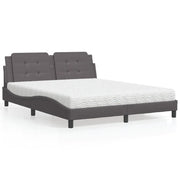 Letto con Materasso Zadar Grigio 160x200 cm in Similpelle 3208876