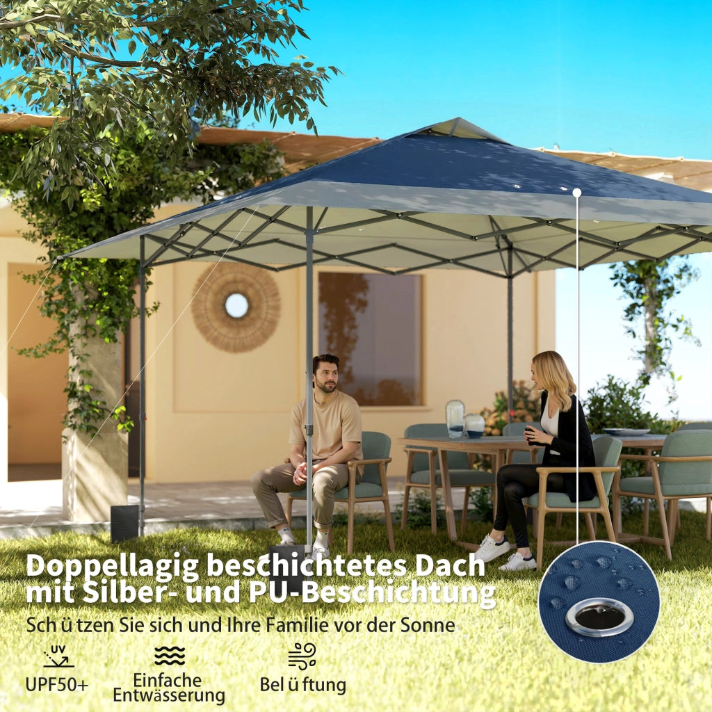 Gazebo pieghevole impermeabile 4x4m ¨C zephmum ¨C grigio