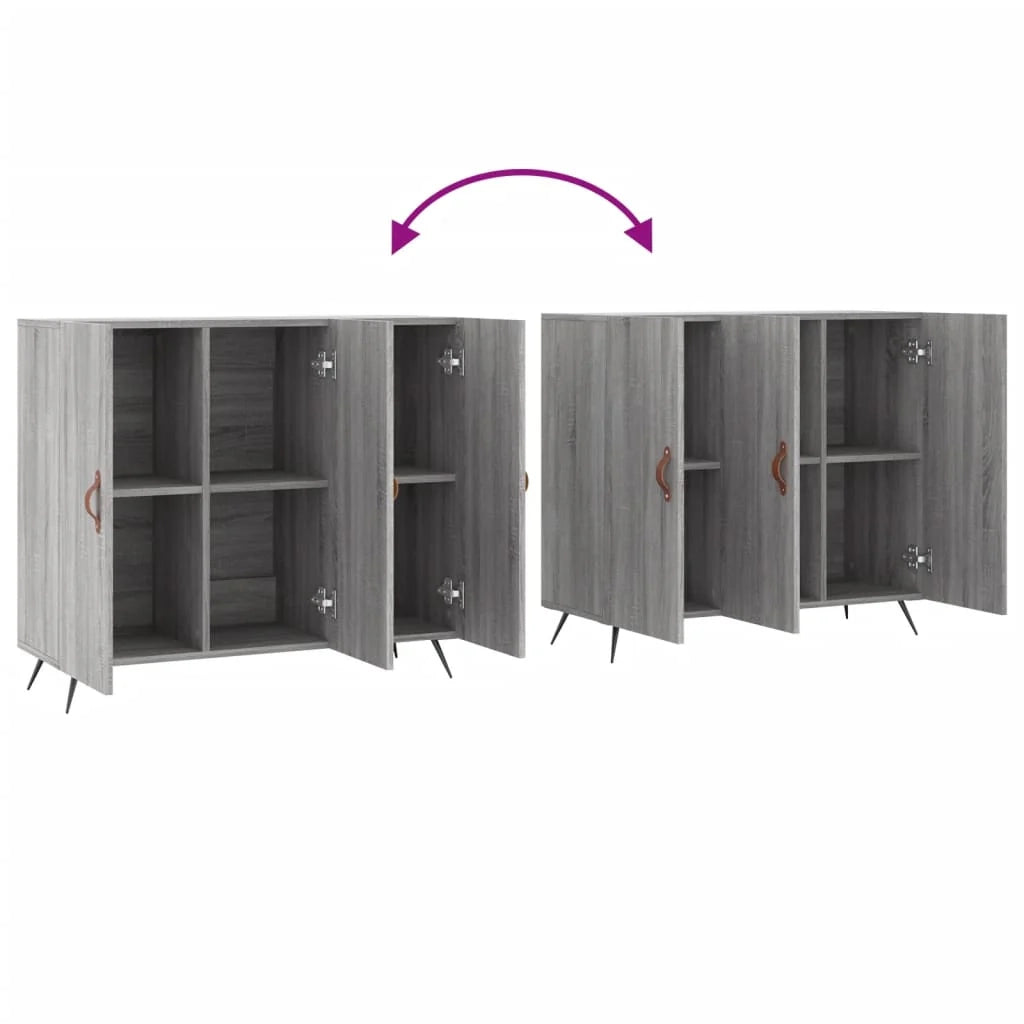 Buffet credenza cassettiera armadio mobile contenitore organizer cucina soggiorno Sonoma 90 x 34 x 80 cm legno ingegnerizzato grigio 02_0036552