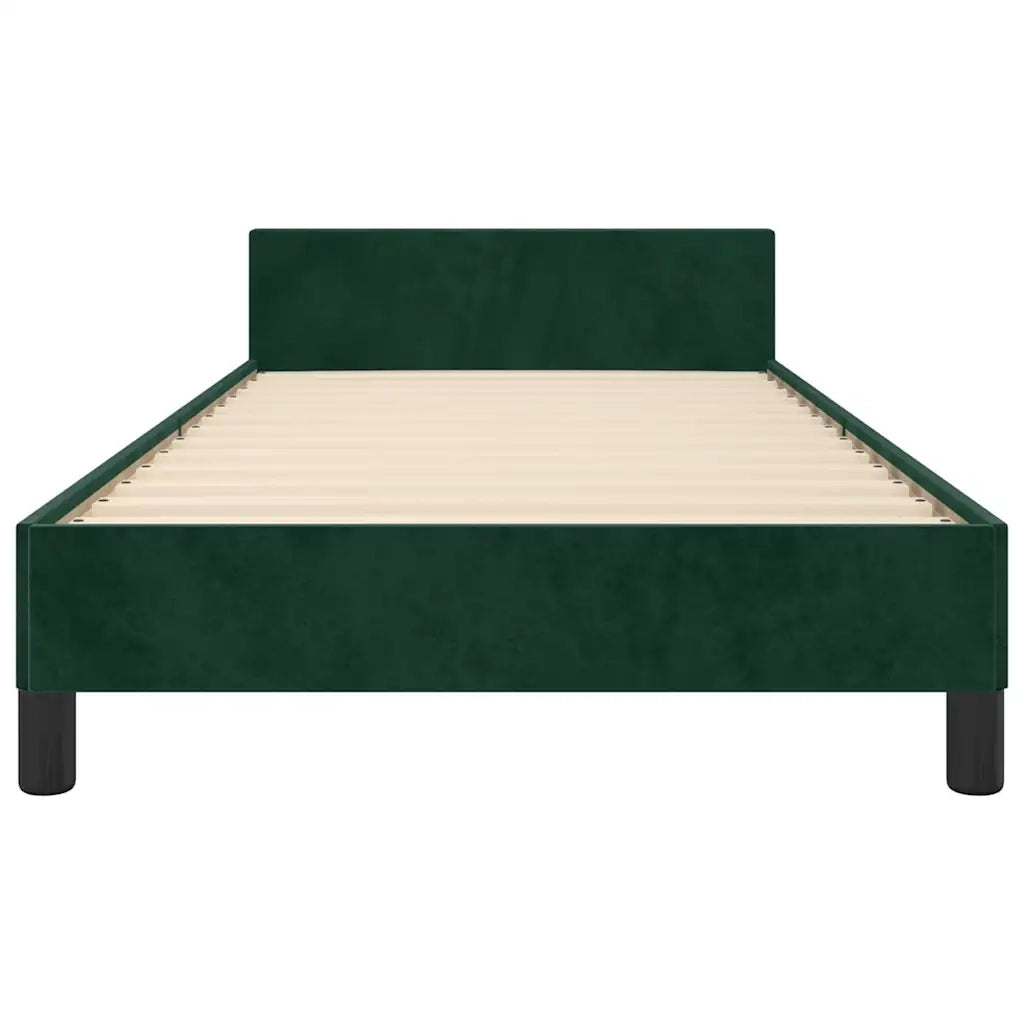 Letto singolo | Letto per adulti | Giroletto senza Materasso Verde Scuro 100x200 cm in Velluto