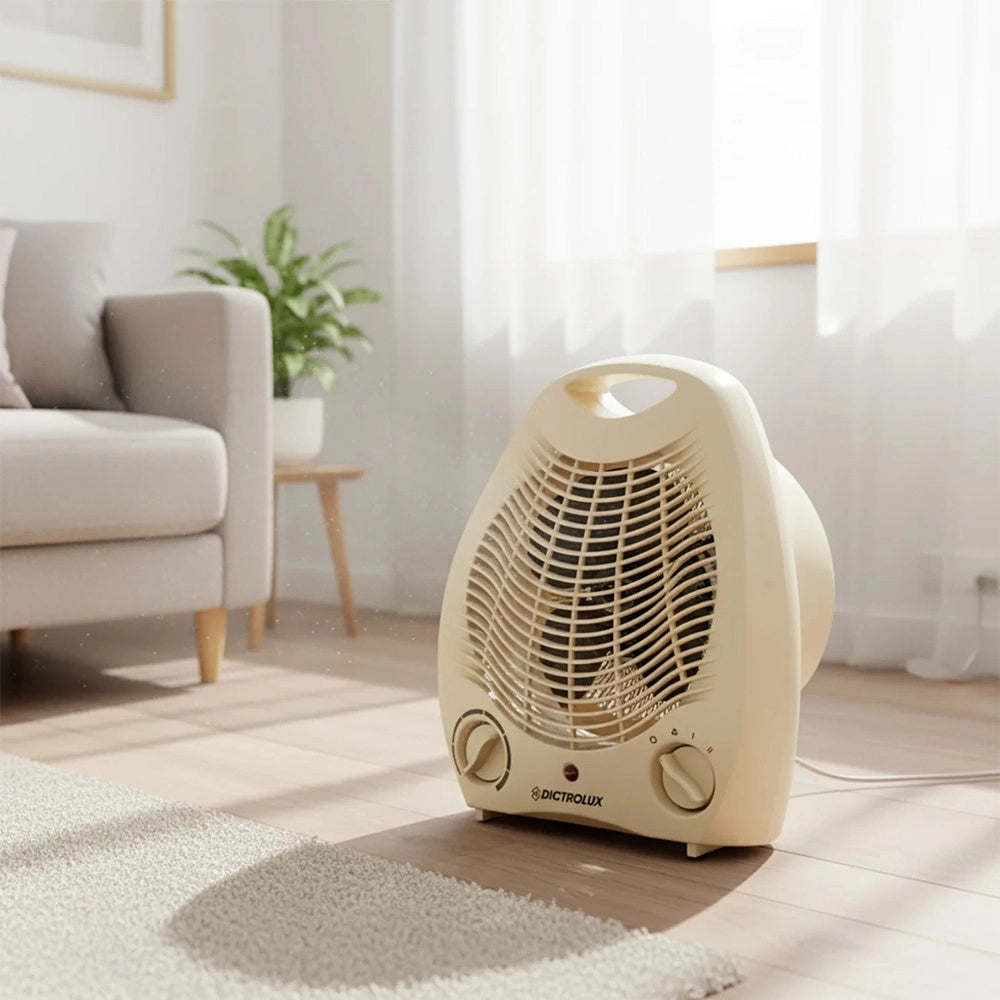 Trade Shop - Termoventilatore 2000w 2 Livelli Potenza Termostato Regolabile Sistema Antisurriscaldamento -