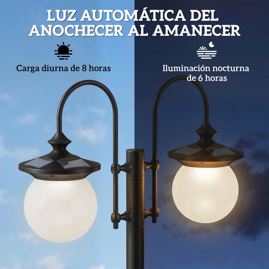 Lampada Solare da Giardino con Vaso ¨C zephmum ¨C 2 Luci IP44 Regolabile