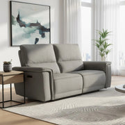 Divano recliner elettrico Velveta 3 posti tessuto grigio 205 cm