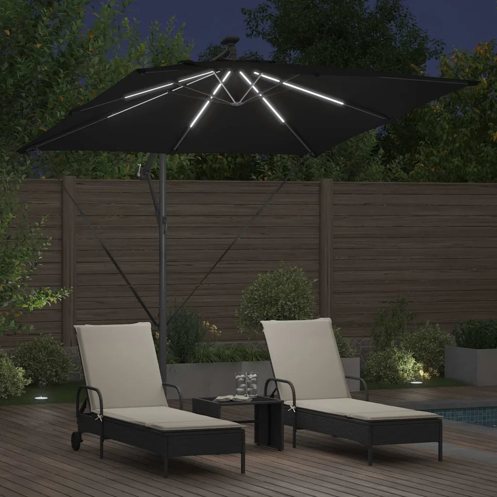 Ombrellone Nero 249 x 249 x 250 cm Poliestere e Alluminio 42003403