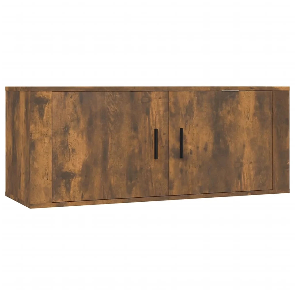 Set di mobili da 2 pezzi comprensivo di armadio credenza mobile TV soggiorno/camera da letto salotto rovere affumicato legno marrone ingegnerizzato 02_0024440