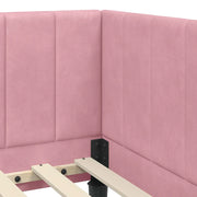 vidaXL Cornice del letto ad angolo Rosa 80 x 200 cm Velluto