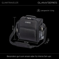 GlamSeries GlamTraveler Borsa porta trucchi con 3 astucci, trousse con fibbia per fissaggio a valigie, pochette da lavoro ideale per truccatori e parrucchieri