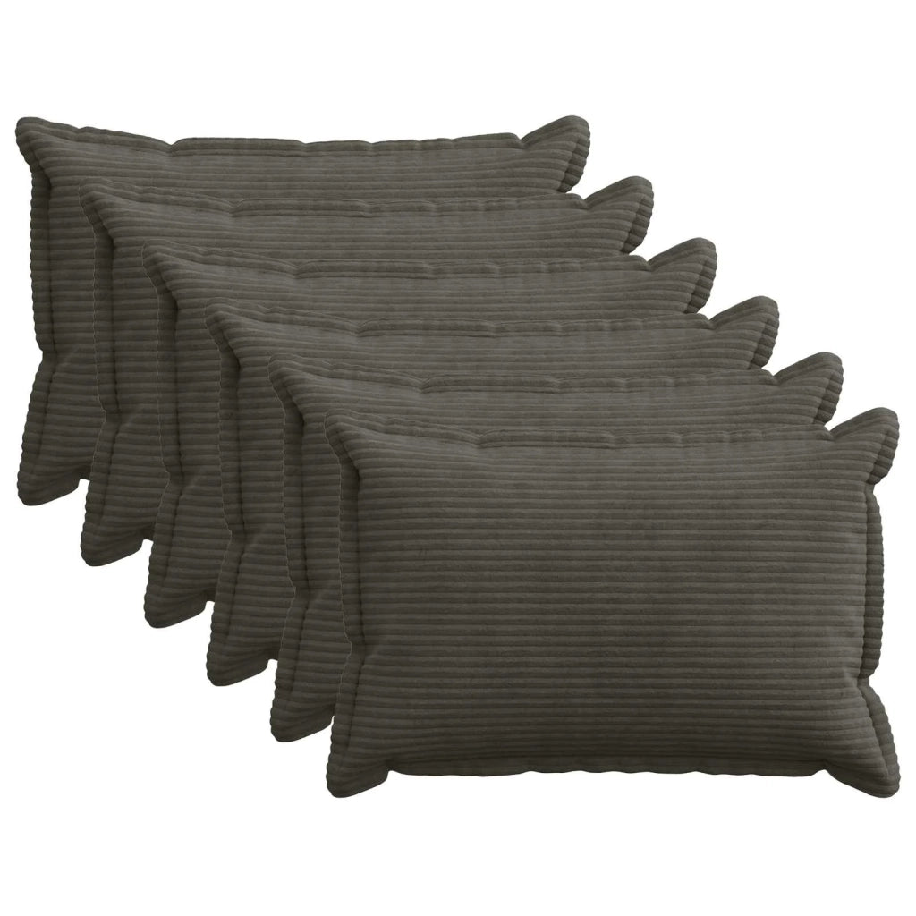Federa 6 pz HOUTEN Antracite 40 x 60 cm corduroy 917521