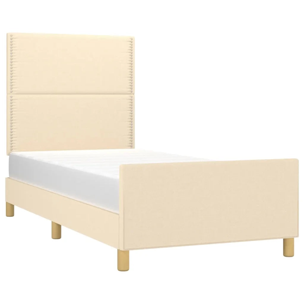 Giroletto senza Materasso Crema 90x190 cm in Tessuto