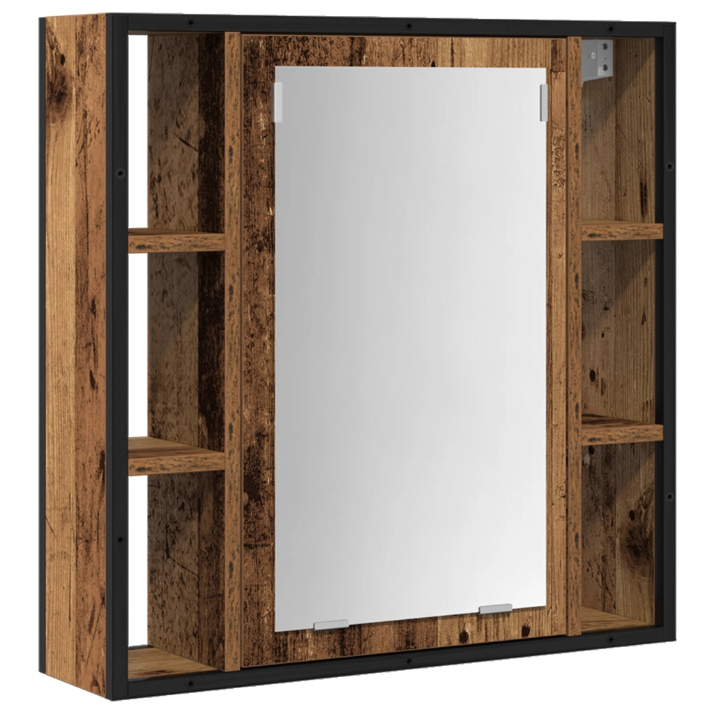 Set di Mobili da Bagno 2 Pezzi in Legno Vecchio in Legno Ingegnerizzato