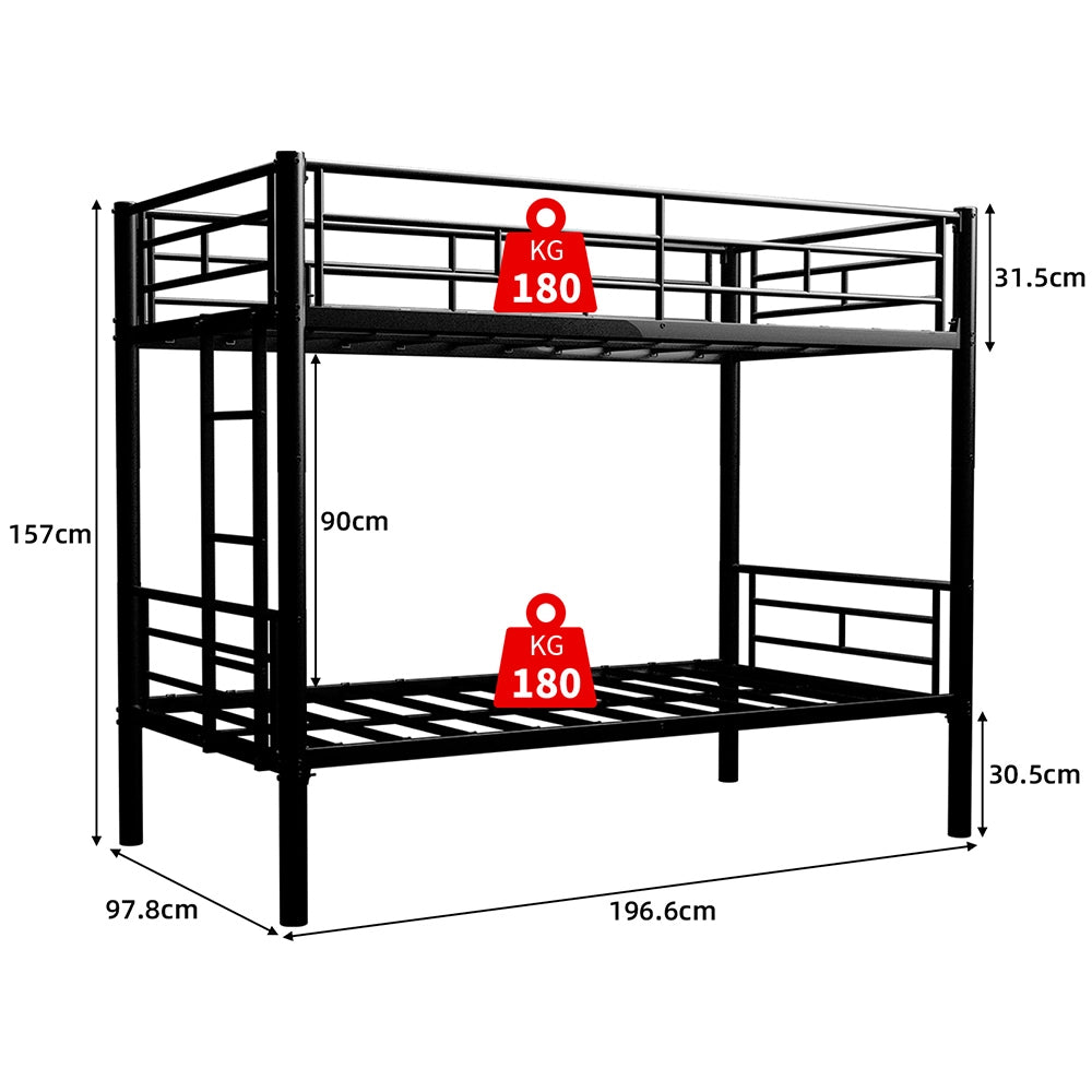 Letto metallico Twin su Twin - Xylo - convertibile in 2 letti, per bambini