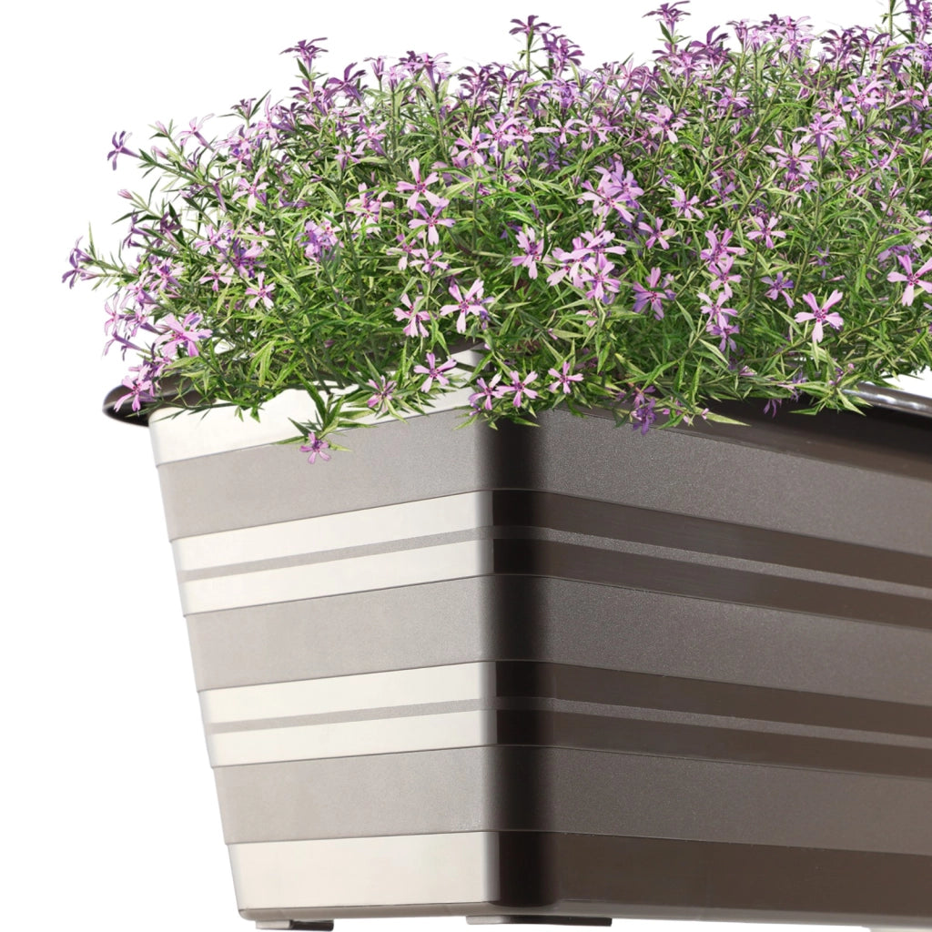 KADAX Vaso da fiori per balcone, grande, 60 cm, confezione da 6 pezzi, supporto per fiori