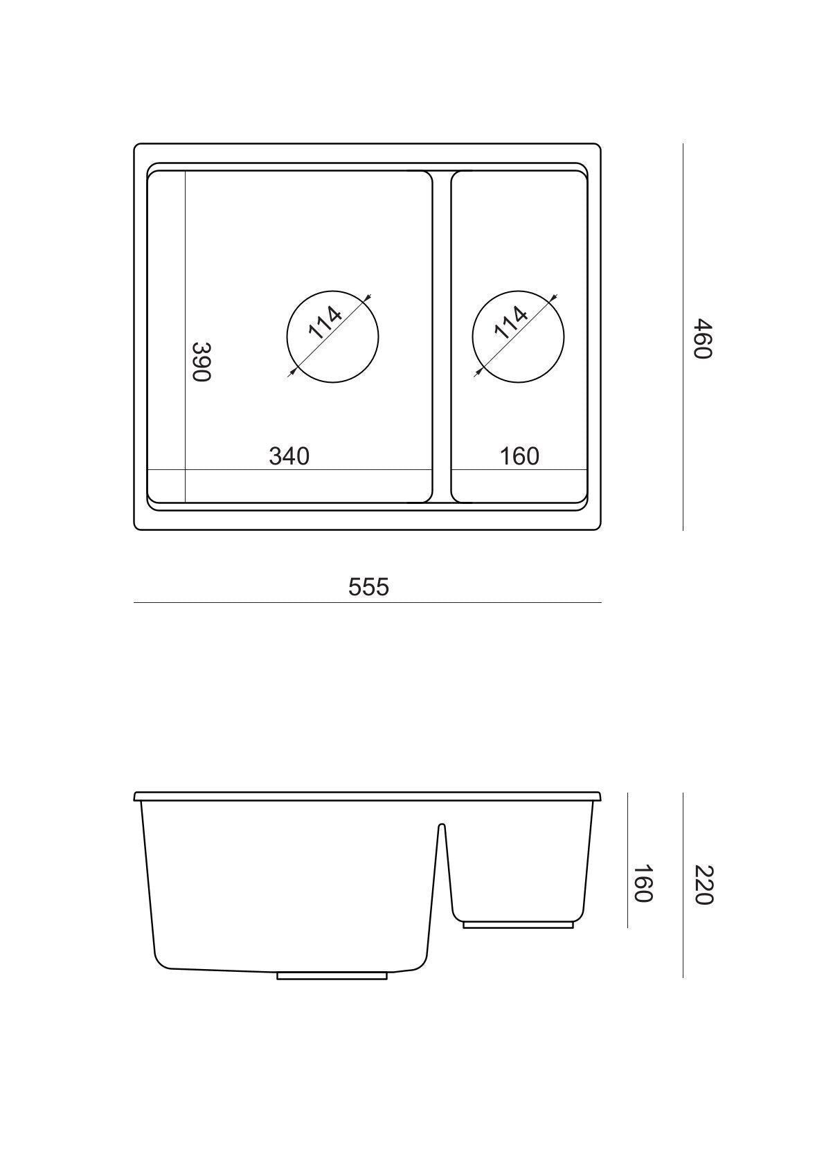Lavello In Granito Logan 150 Grey Metallic Oro