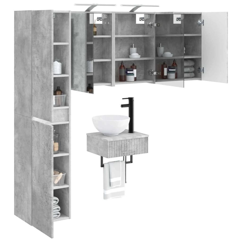 Set di mobili per il bagno 5 pcs Grigio Cemento 3407250