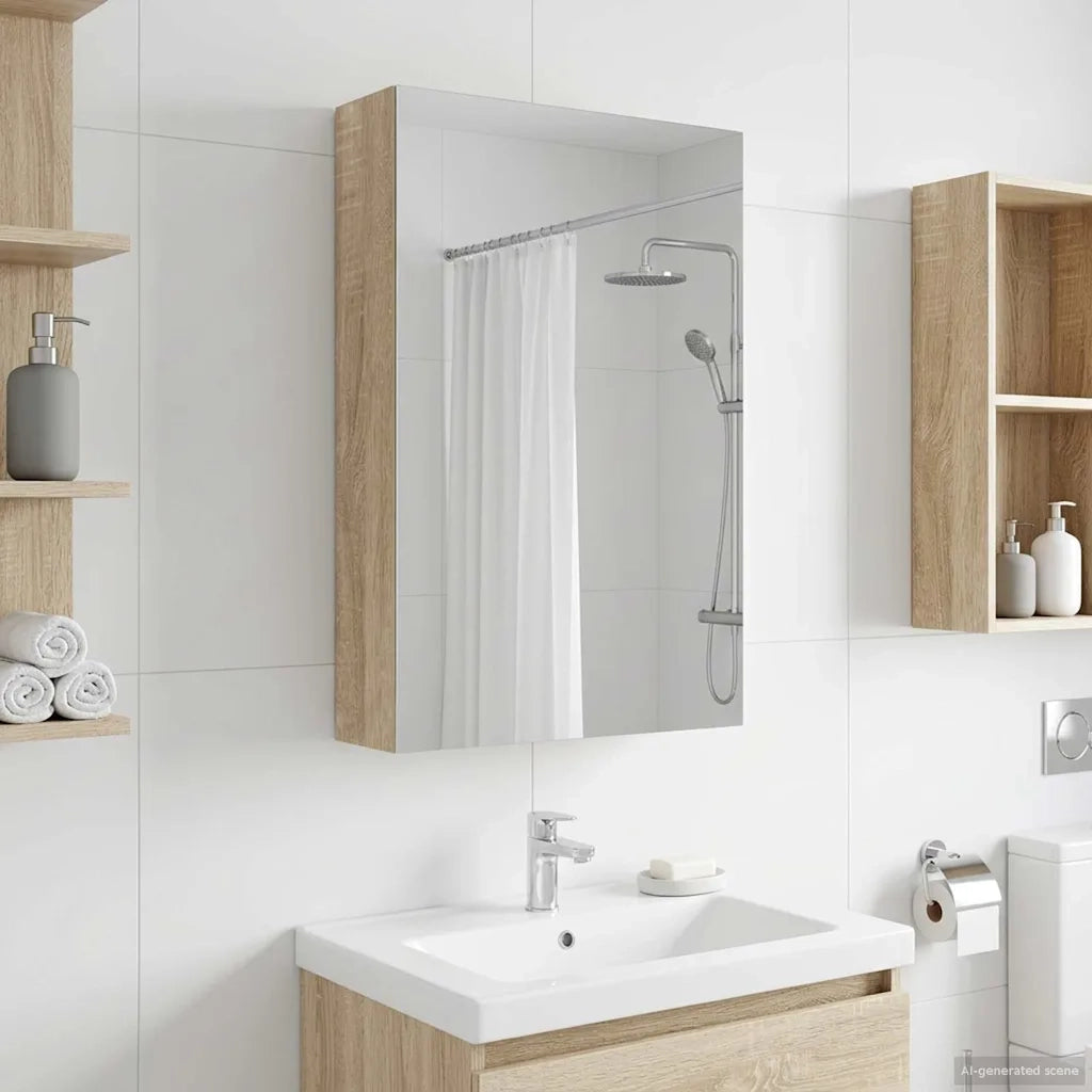 Mobiletto per specchio da bagno Rovere Sonoma 30 x 10,5 x 50 cm 889009