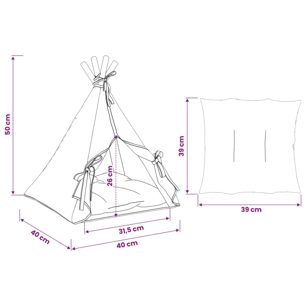 Tenda per animali con cuscino Bianco 40 x 40 x 50 cm Poliestere 42020252