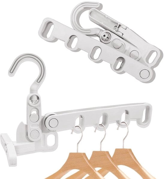 Hanger per abbigliamento pieghevole - 2 pezzi - 360 gradi rotante - 360 g - spazio di magazzino risparmiato - adatto per asciugamani e capi di abbigliamento
