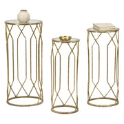 Gerald, Tavolino da Salotto set da 3 Portatelefono, 32x32x71h cm oro