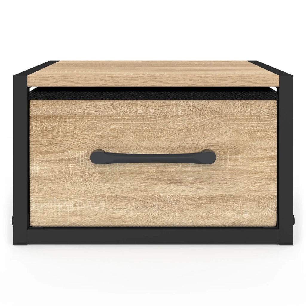 IDMarket - Set di 2 comodini con cassetto in tessuto UTAH dal design industriale