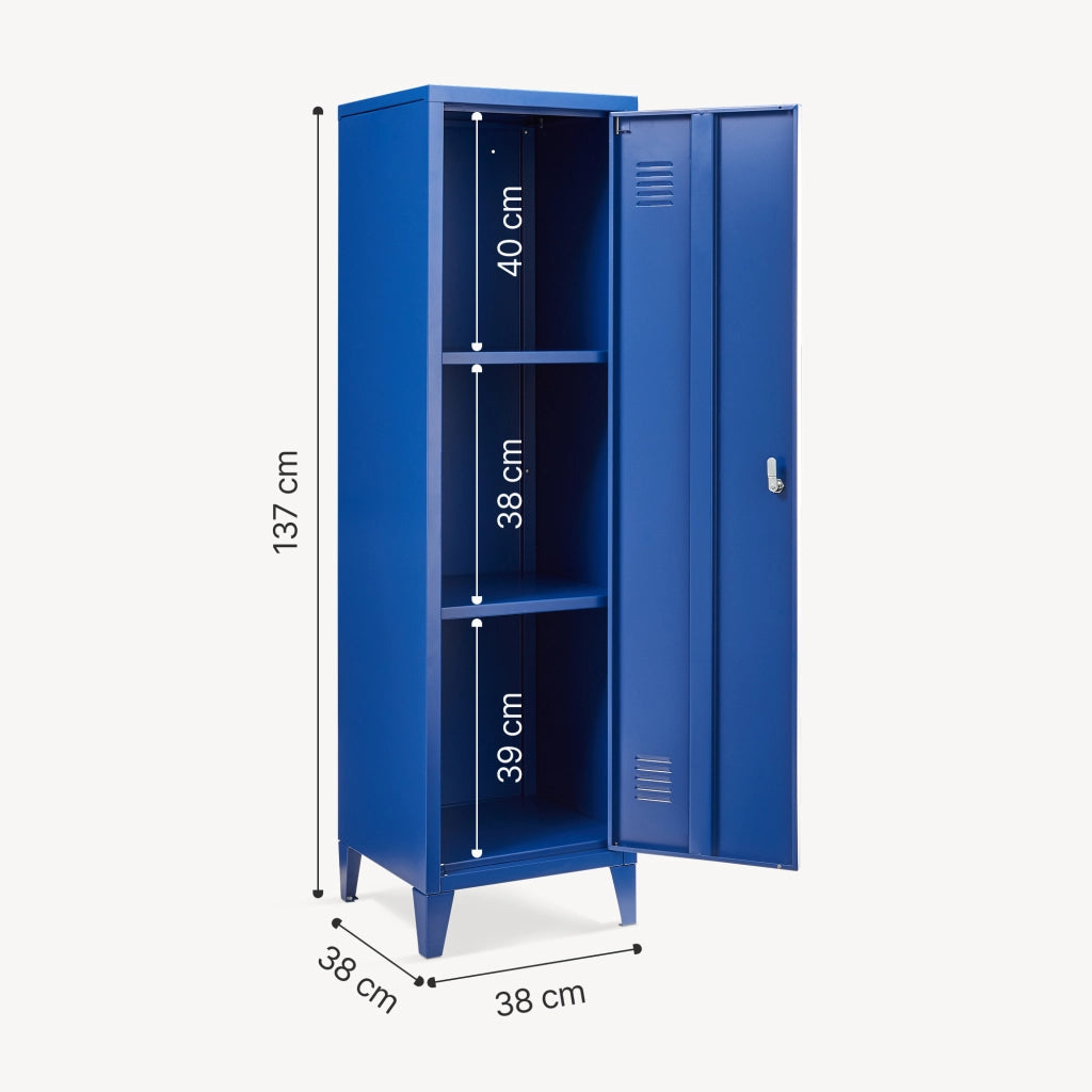 Armadio da Ufficio Kurikka Acciaio Blu [en.casa]