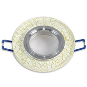 Trade Shop - Porta Faretto Incasso Per Faretto Tondo Vetro Bianco Venature Oro Argento P15 - Oro