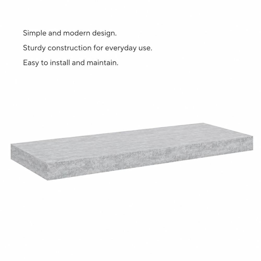 Floating Shelf, Concrete Grey, 60x23.5x3.8 Cm, MDF