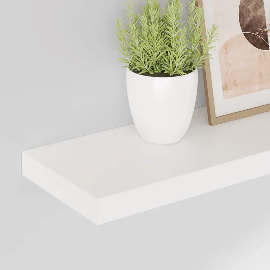 Scaffali a Parete 2 pz Bianco Lucido 80x23,5x3,8 cm in MDF 323752
