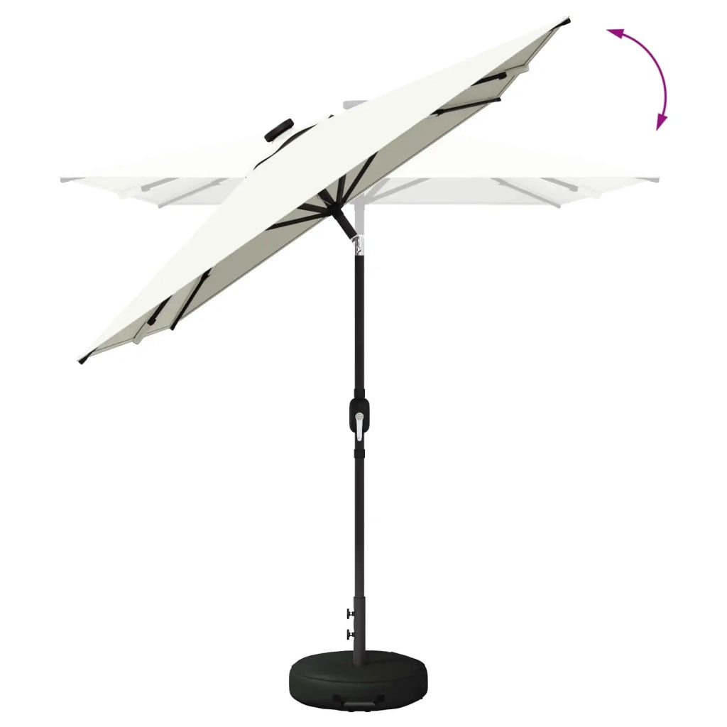 Ombrellone da giardino-Parasol da giardino con luci LED e base 200 x 300 cm Poliestere 414707