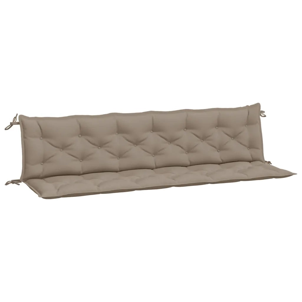 Cuscini Panca da Giardino 2 pz-Set di 2 Cuscini per panchina da esterno Tortora 200x50x7cm Tessuto Oxford