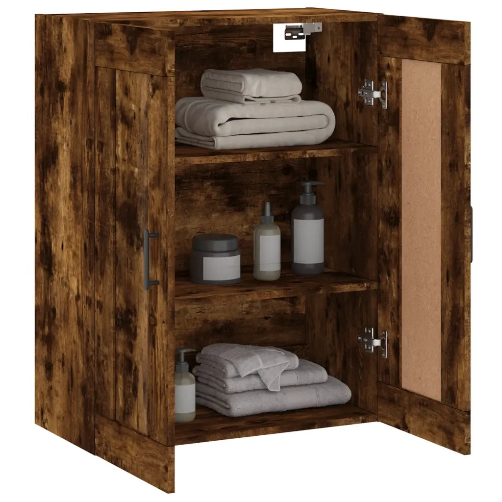Armadietto a Muro | Mobile a Parete Rovere Fumo 69,5x34x90 cm in Legno Multistrato