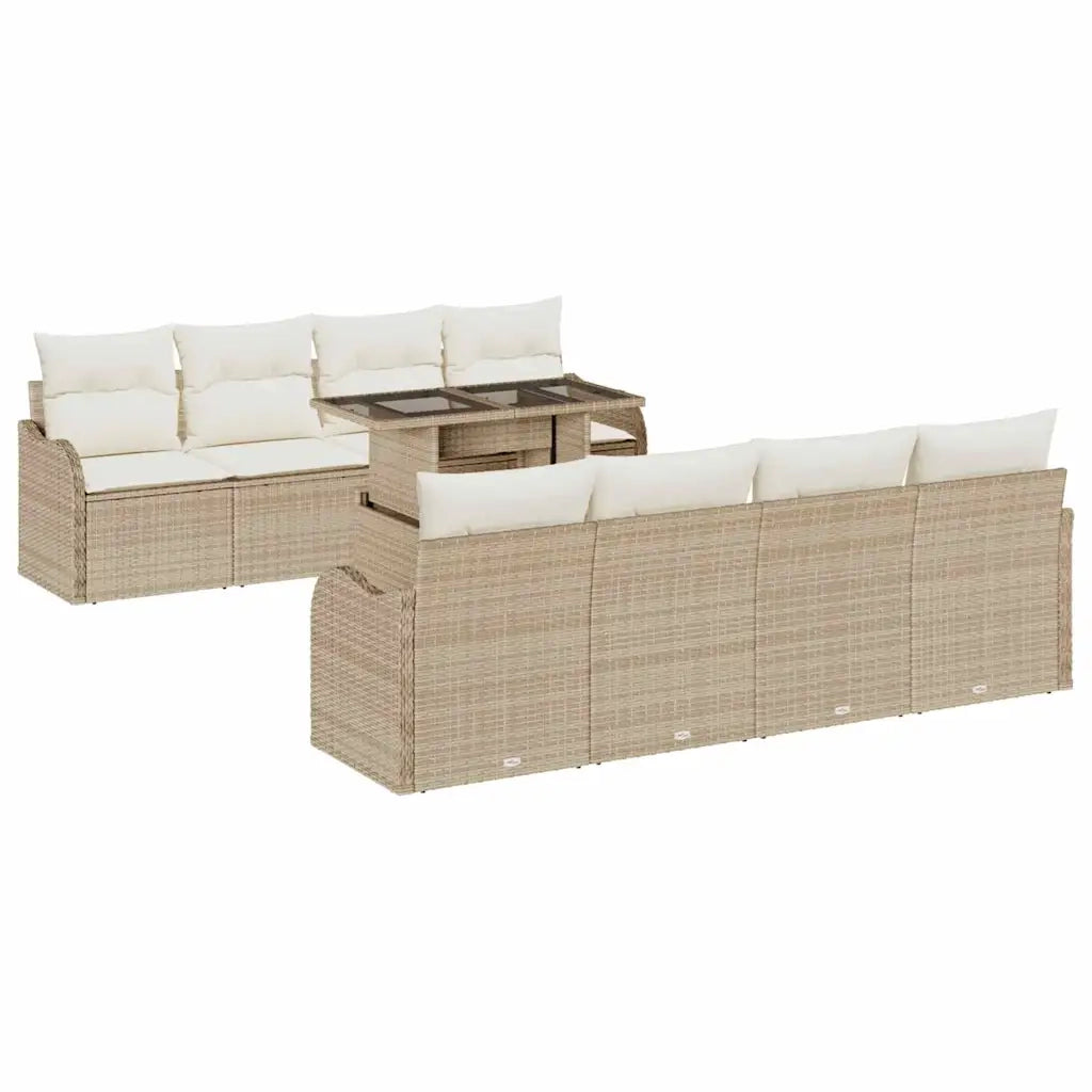 Set Divano da Giardino con cuscino 7 pcs Beige polyrattan 3348427