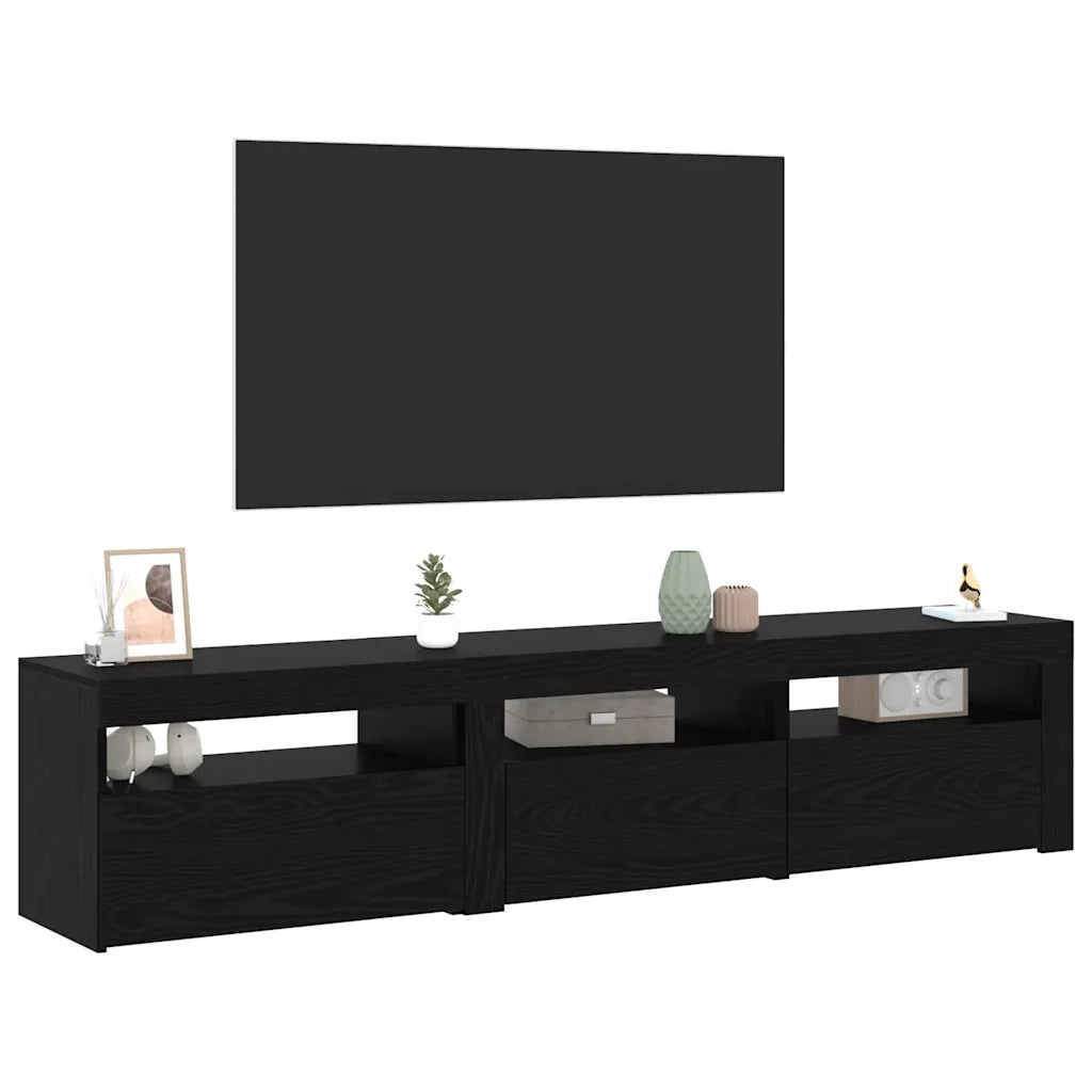 Mobile TV 2 pcs Rovere Nero 180 x 35 x 40 cm Legno multistrato 3332505