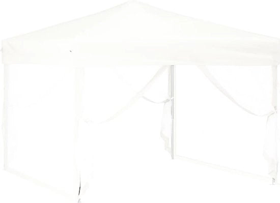 Tenda da festa pieghevole - Pergola - 3x3 - Easy up - Impermeabile - con Pareti laterali - Resistente al tempo - Bianco