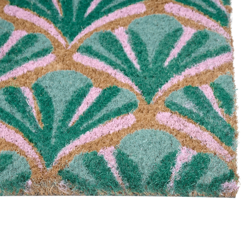 Zerbino in fibra di cocco verde con fondo antiscivolo 45 x 75 cm Zerbino decorativo antiscivolo di benvenuto