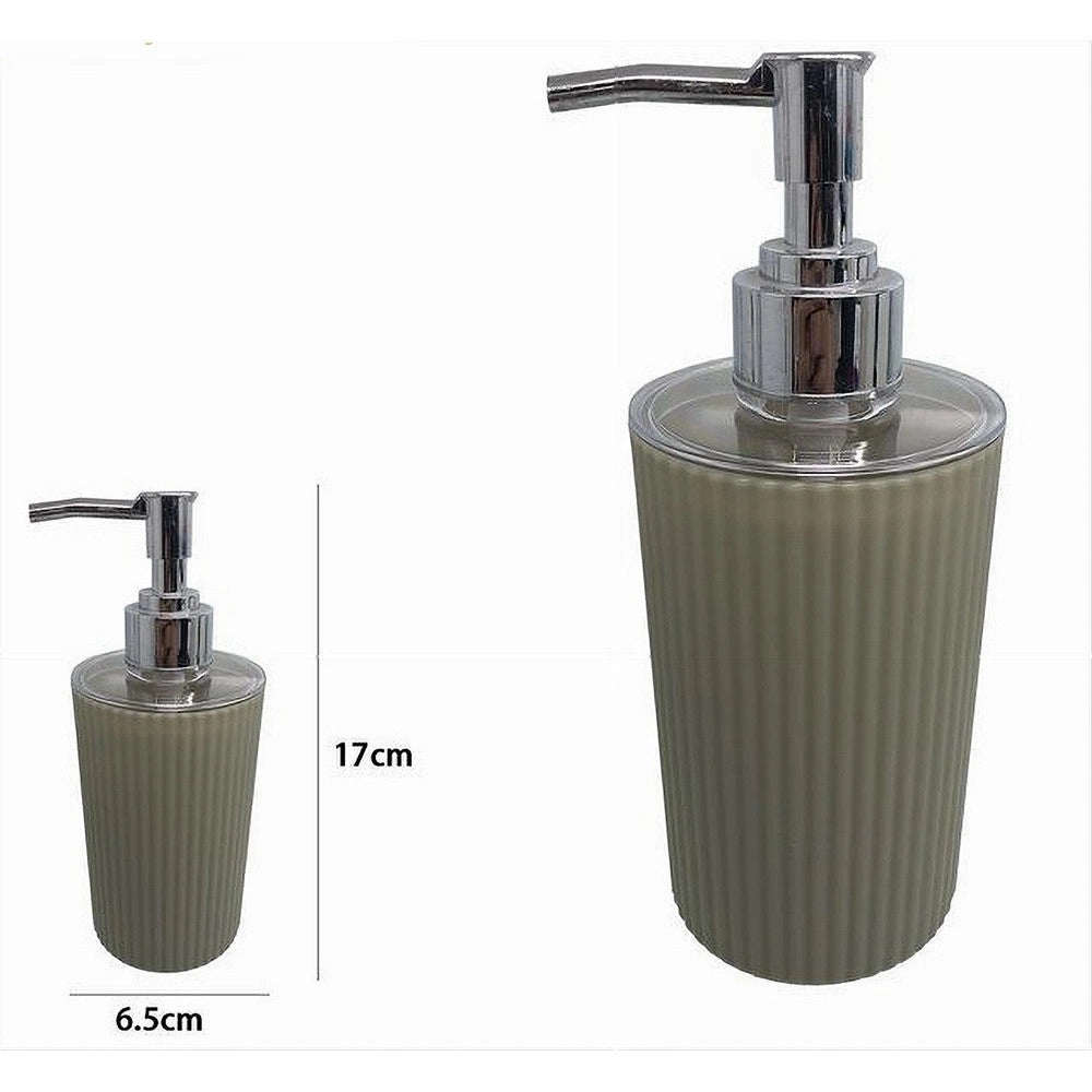 Trade Shop - Dispenser Sapone Liquido Lavandino Beige Rigato Accessori Per Arredo Bagno 79165 -
