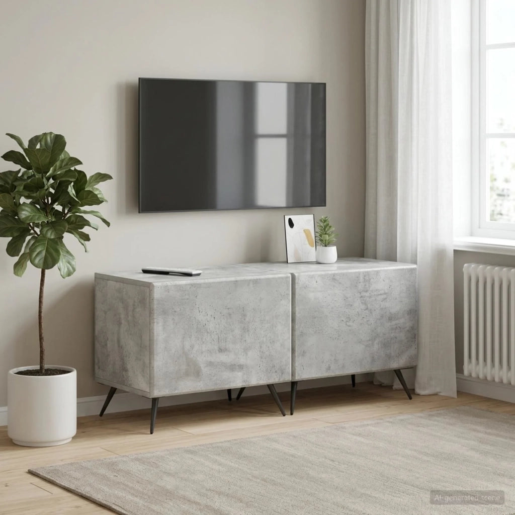 Mobile TV Grigio Cemento Legno ingegnerizzato 897558