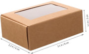 Scatola di Carta Kraft - 30 Scatole - Vetrina Transparente - Sostenibile - Confezione per Regali - Materiale Leggero - Scatole di Confezione