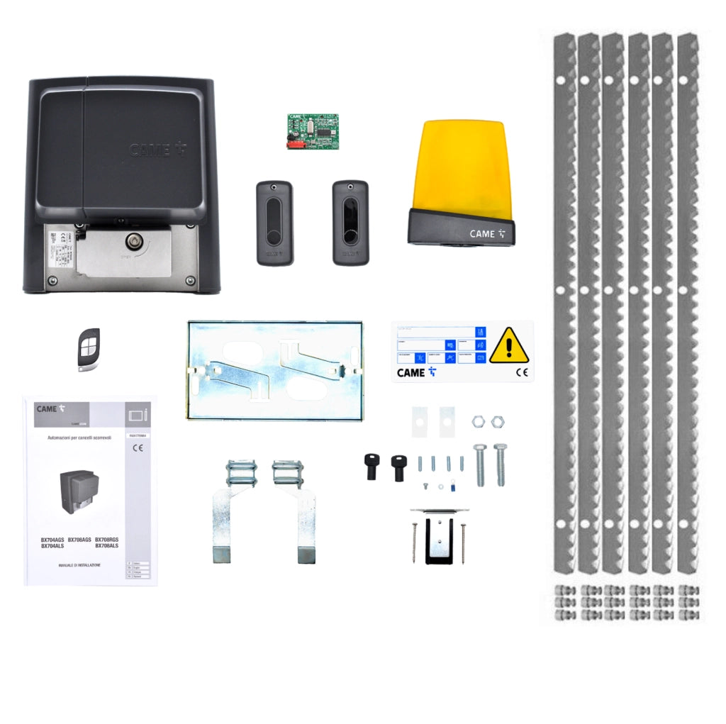 KIT CAME U2313 BX-78 AUTOMAZIONE CANCELLO SCORREVOLE CREMAGLIERA ZINCATA 6 METRI