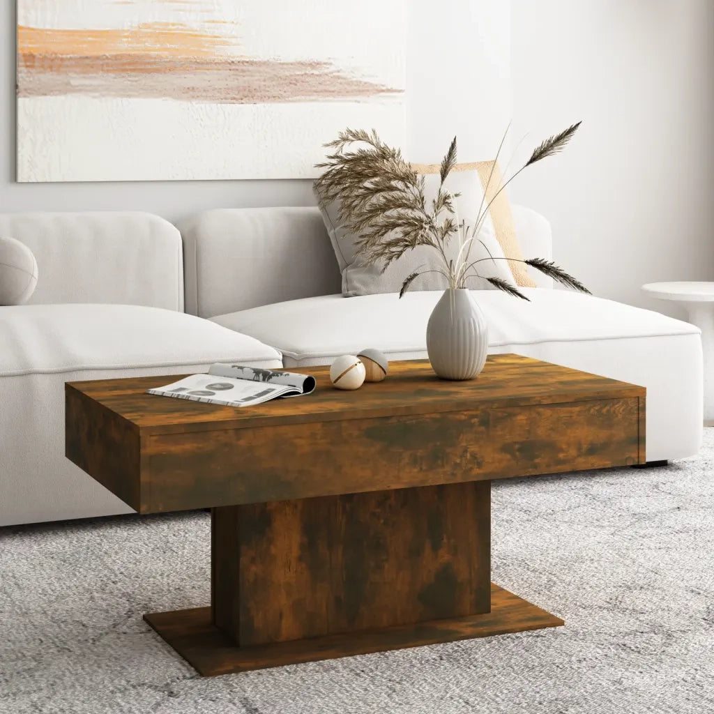 Tavolino da Salotto Rovere Fumo 96x50x45cm in Legno Multistrato 815834