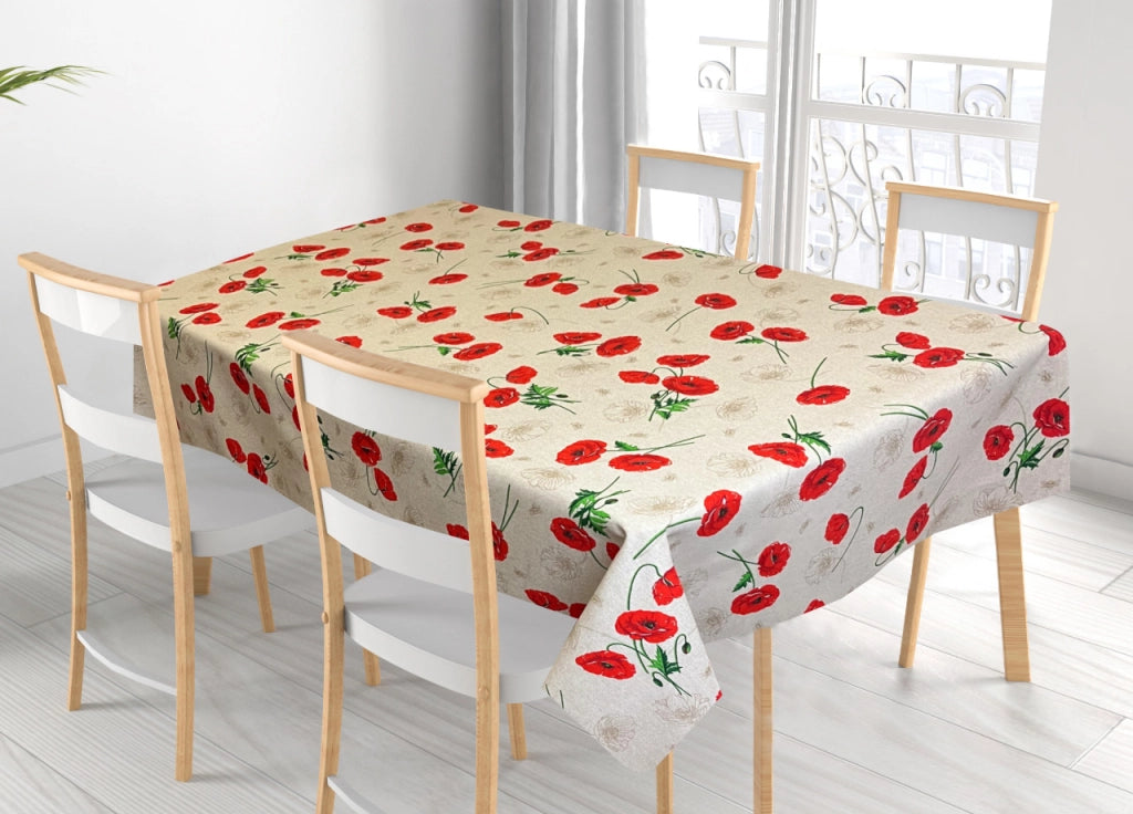 Tovaglia Per Salotto Cucina In Miros Misto Cotone Made In Italy Papaveri RP - 140x180 - Papaveri