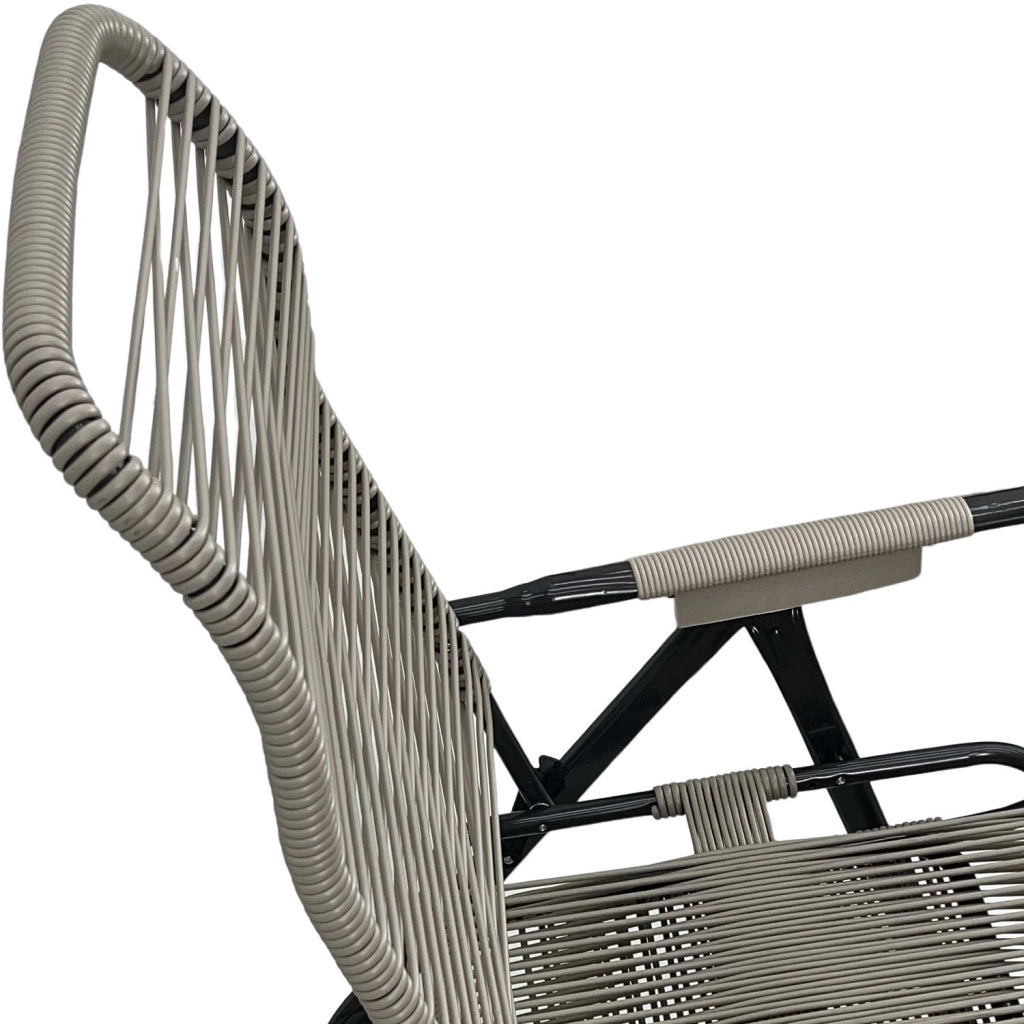 Marvin Sdraio Cordonata con Poggiapiedi Sedia a Sdraio da Giardino Filo in Pvc Pieghevole Metallo Poltrona Relax Tortora