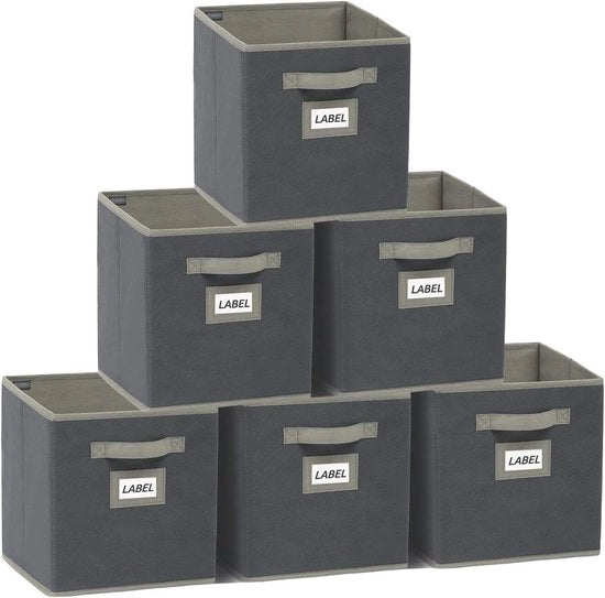 Cassa di archiviazione, pacchetto da 6, scatola pieghevole, cassa di archiviazione, cassa organizzatrice, scatole pieghevoli 28 x 28 x 28 cm