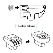 Riduttore flusso d'acqua universale per wc senza brida in ABS