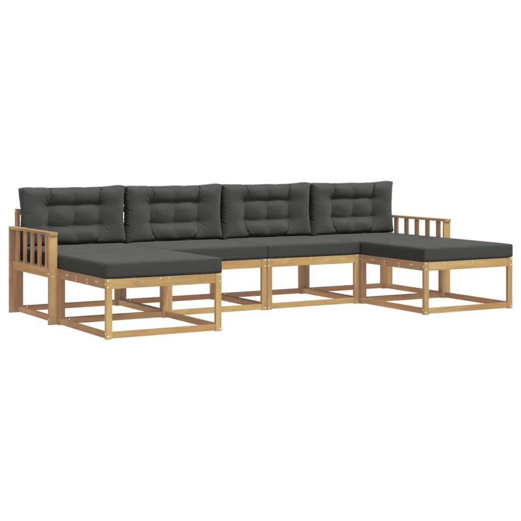 Set di divani da esterno con cuscino 6 pcs Bianco e Antracite