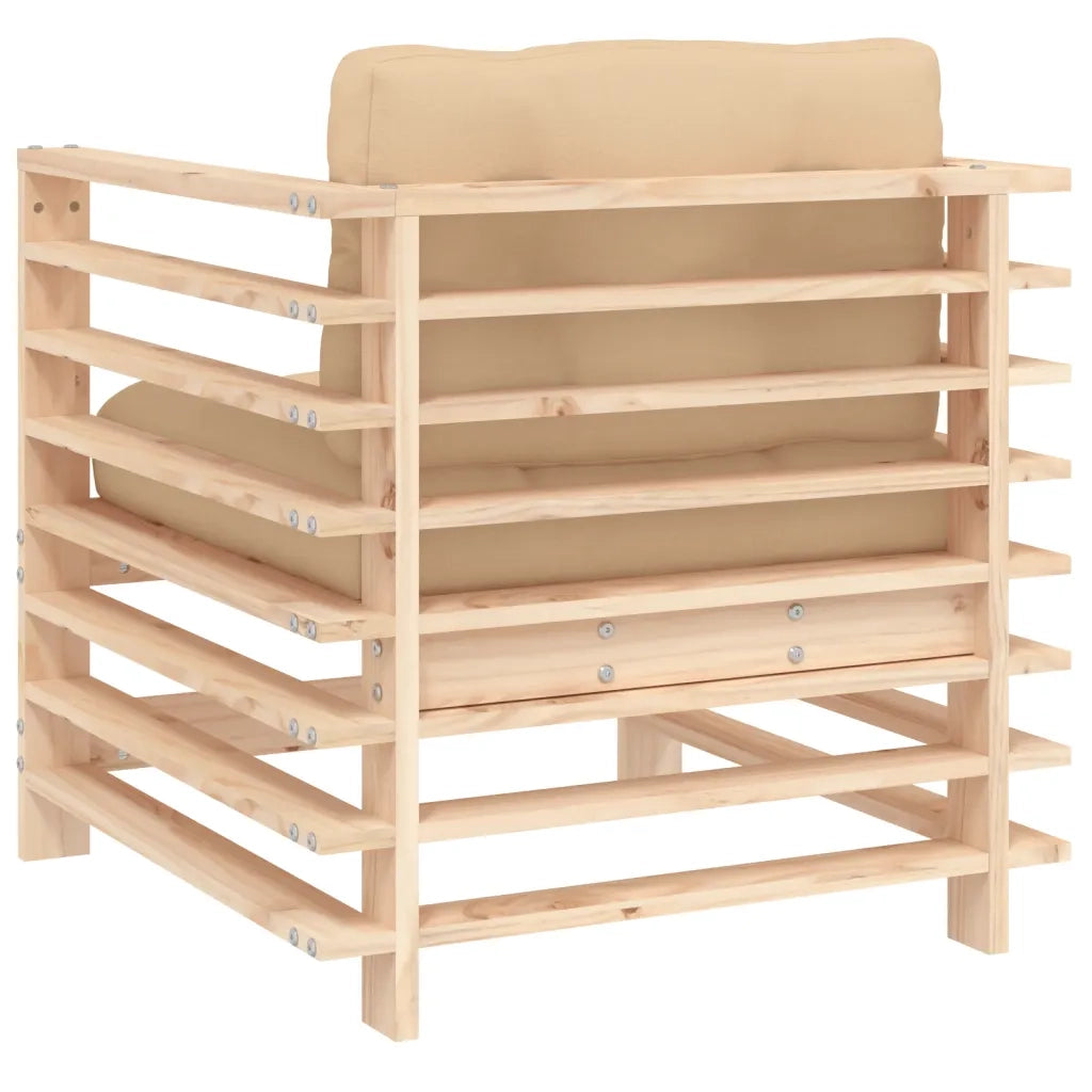 Sedia da patio-Sedie da Giardino con Cuscini 2 pz Legno Massello di Pino 992508