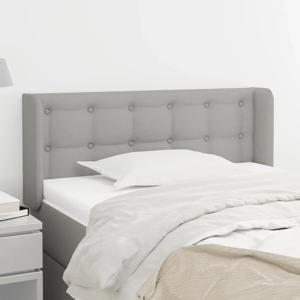 Testiera | Testata ad Orecchio Grigio Chiaro 103x16x78/88 cm in Tessuto